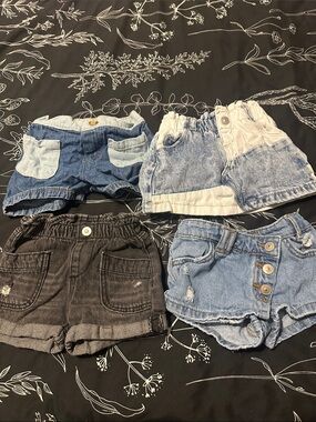 Kids Denim and Chambray Shorts Pack - Blue, Light Blue, Black